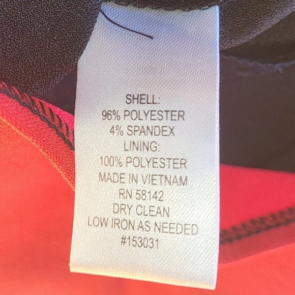 London Style Collections Red/Black V Neck Career Business Dress Size 8 - Picture 9 of 9